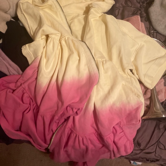 Free People Yellow and Pink Ombre fleece cover-up/jacket - Picture 5 of 12